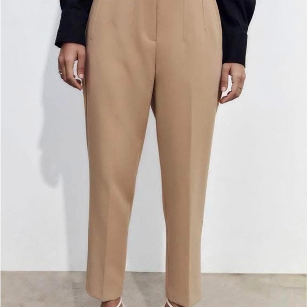 Zara High Waisted Tan Pants